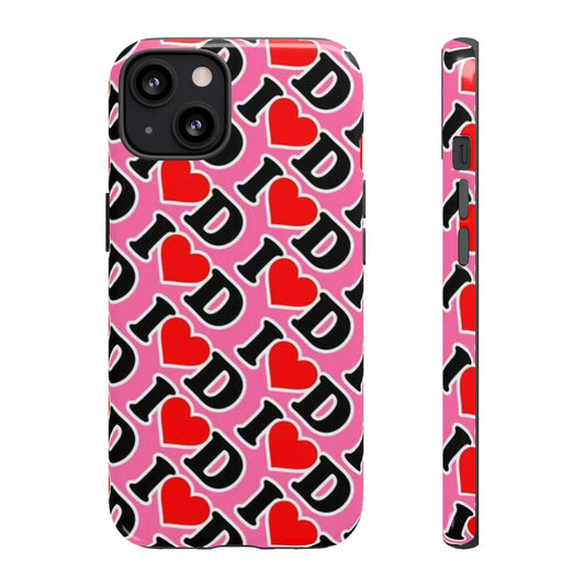 I Heart D all over print Tough Cases PINK