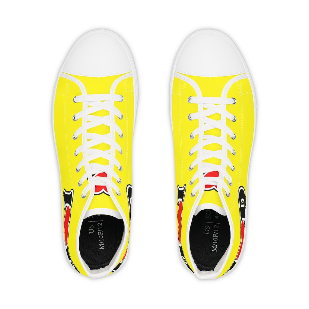 I Heart D Men's High Top Sneakers YELLOW