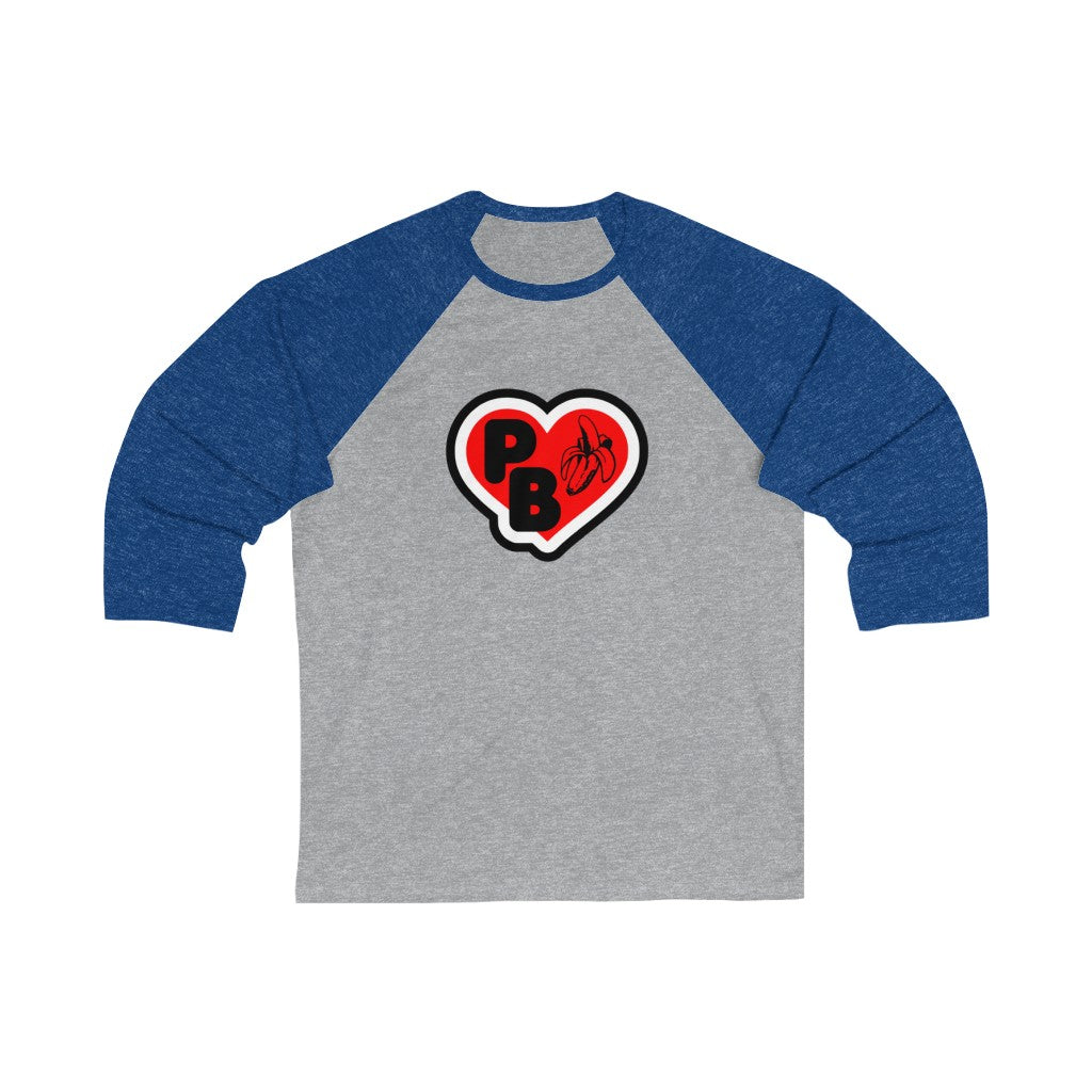 PB logo Unisex 3\4 Sleeve Baseball Tee