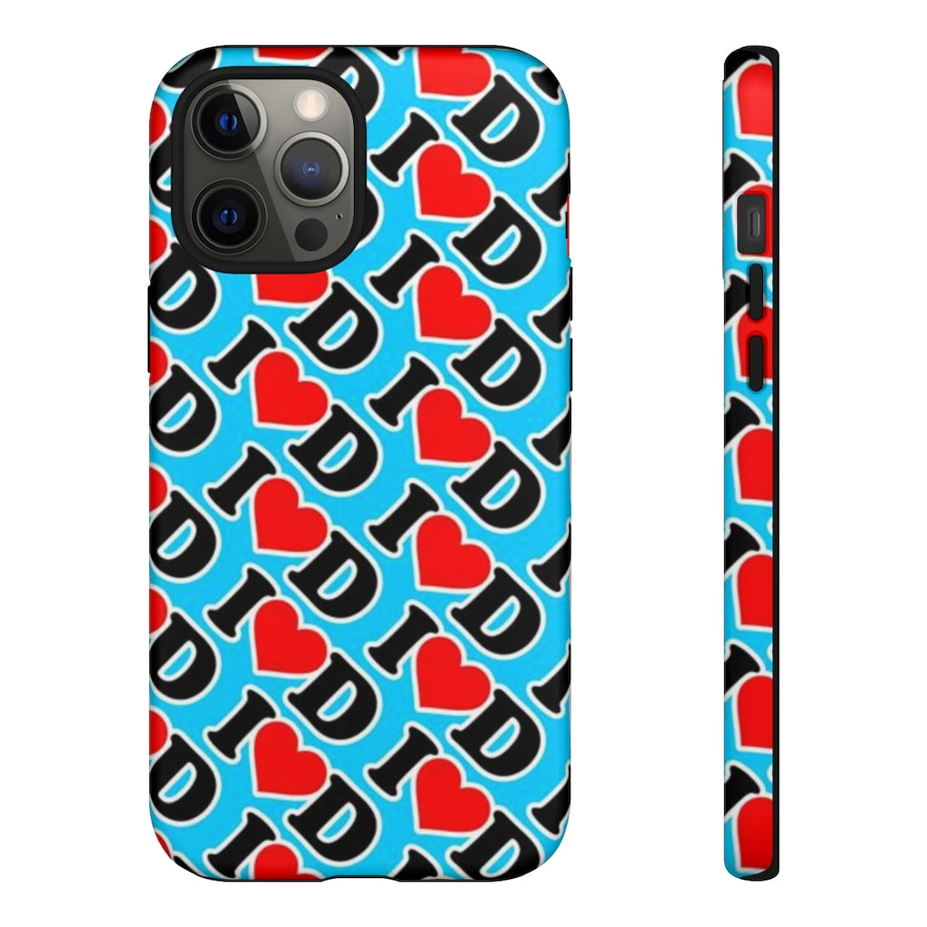 I Heart D all over print Tough Cases BLUE