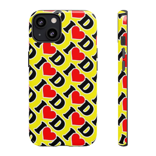 I Heart D all over print Tough Cases YELLOW