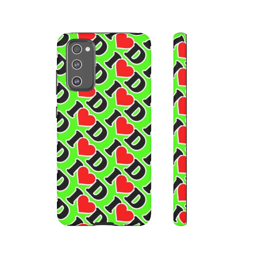 I Heart D all over print Tough Cases GREEN