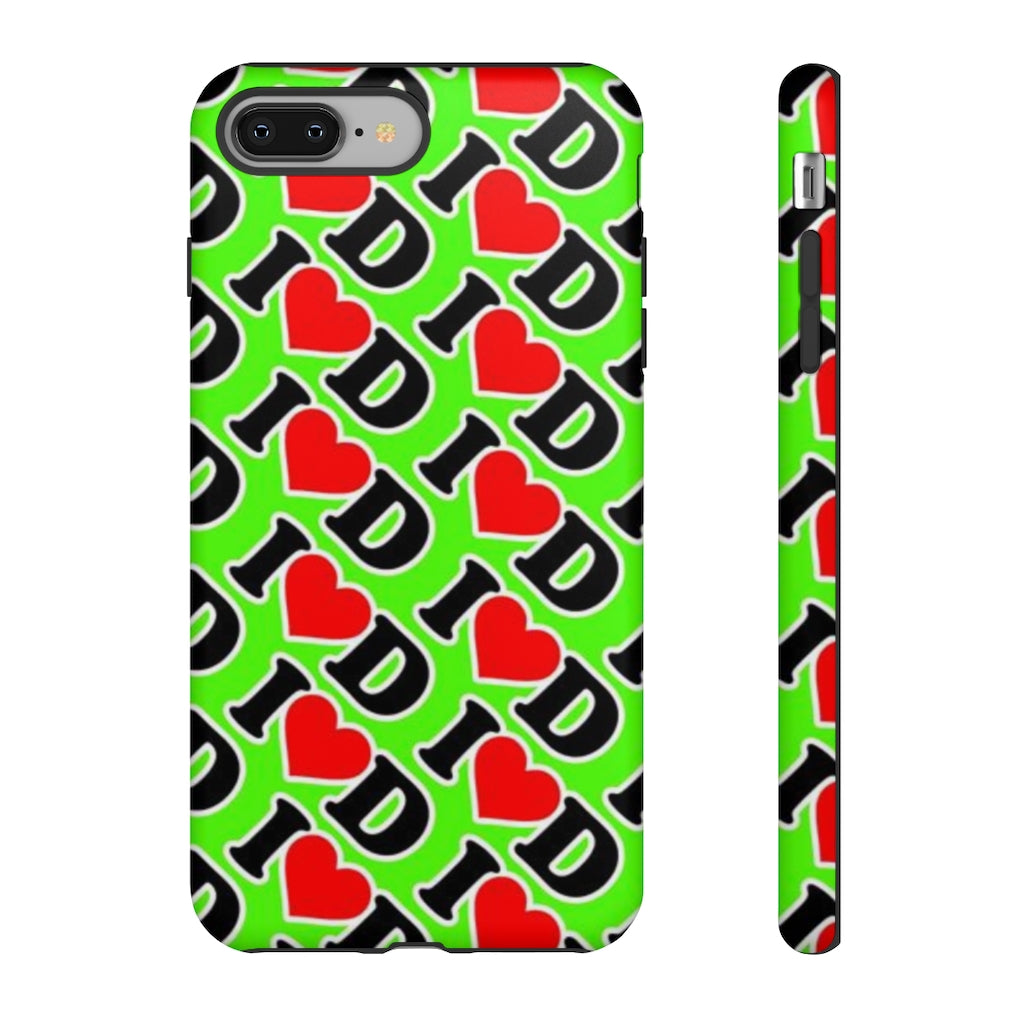 I Heart D all over print Tough Cases GREEN