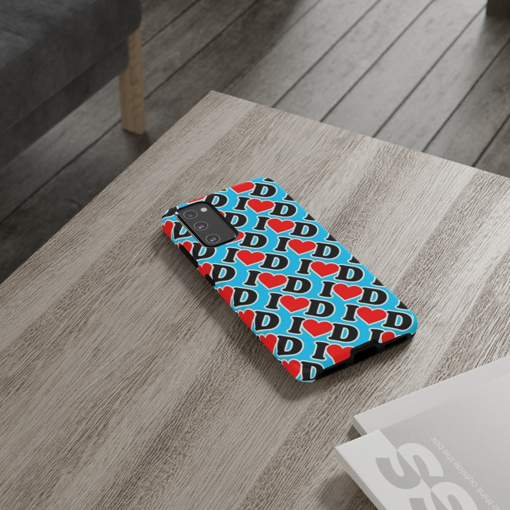 I Heart D all over print Tough Cases BLUE