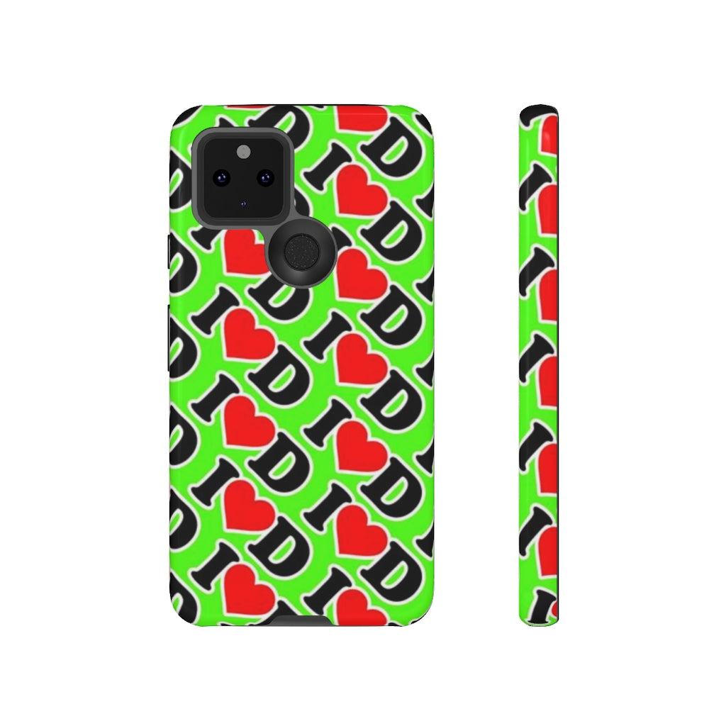 I Heart D all over print Tough Cases GREEN