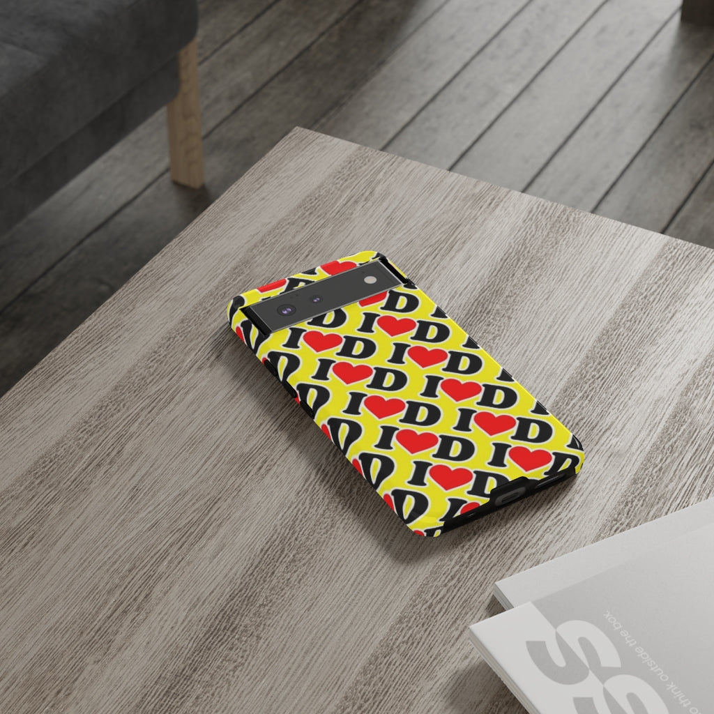 I Heart D all over print Tough Cases YELLOW