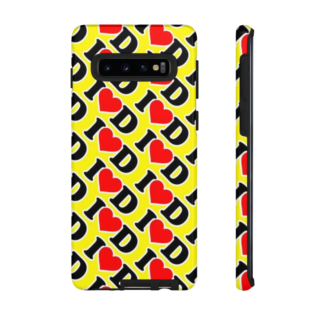 I Heart D all over print Tough Cases YELLOW