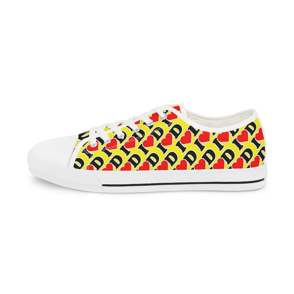 I Heart D Men's Low Top Sneakers YELLOW