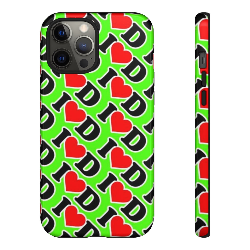 I Heart D all over print Tough Cases GREEN