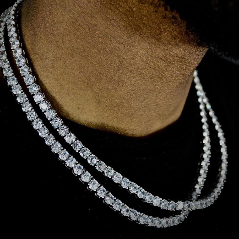 5mm 5A Cubic Zirconia Tennis Chain Classic Iced Out Necklace