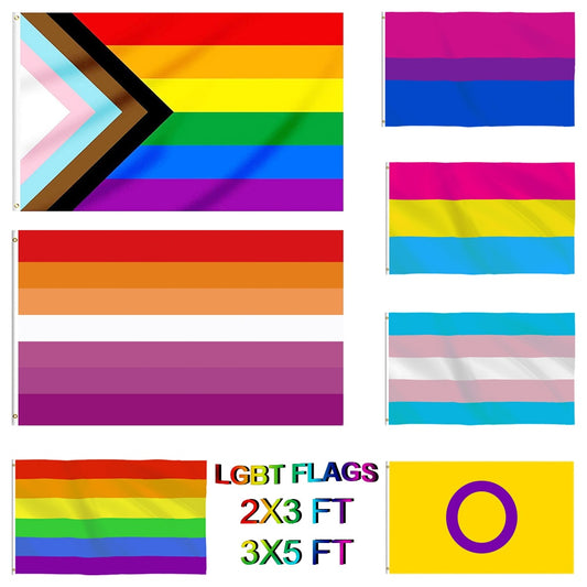 Rainbow Gay Flag 90x150cm Pride Bisexual Lesbian Pansexual LGBT  Flags