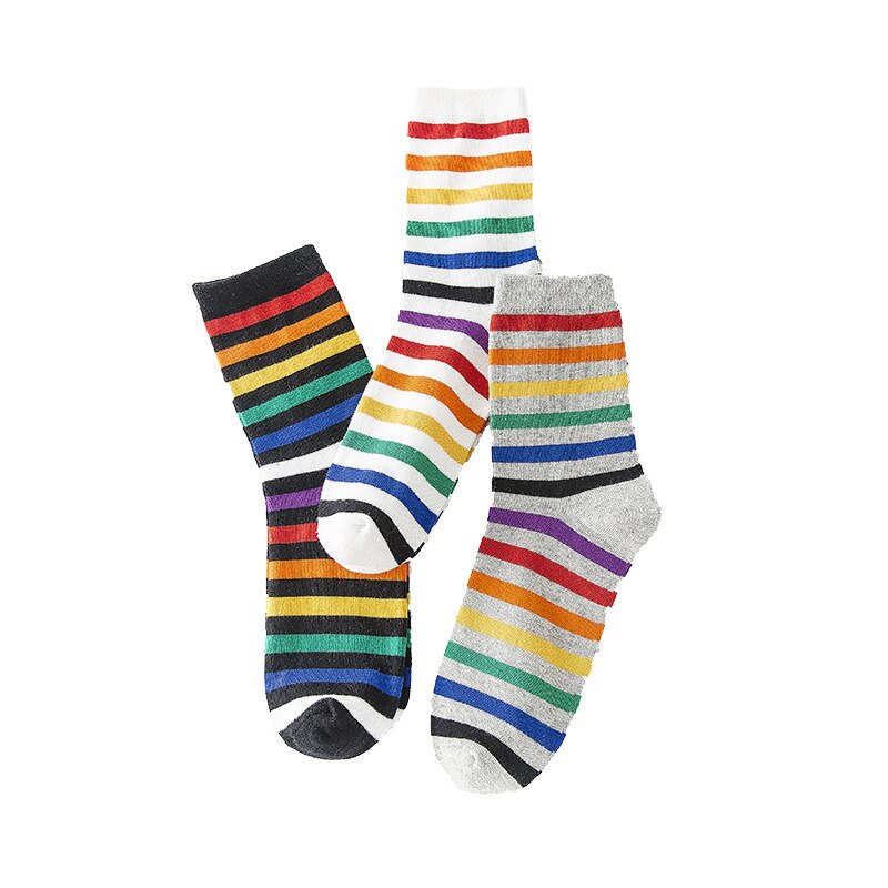 Rainbow Striped Short Socks