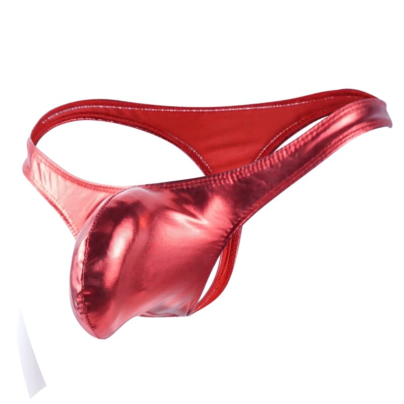 Slick Thong Sexy  Patent Leather Underpants Pouch Thong G-String