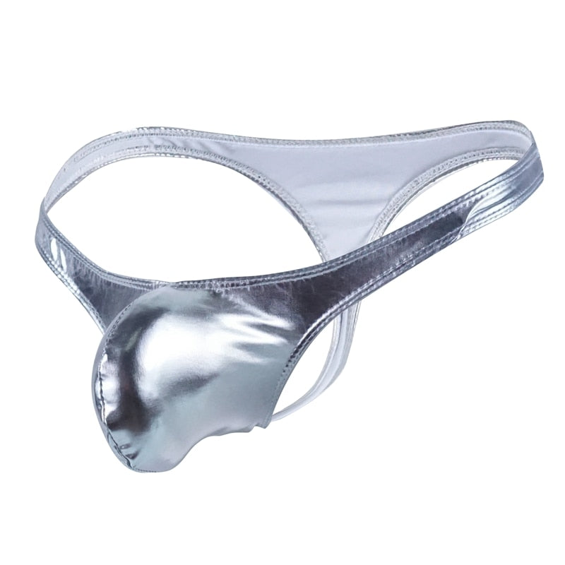 Slick Thong Sexy  Patent Leather Underpants Pouch Thong G-String