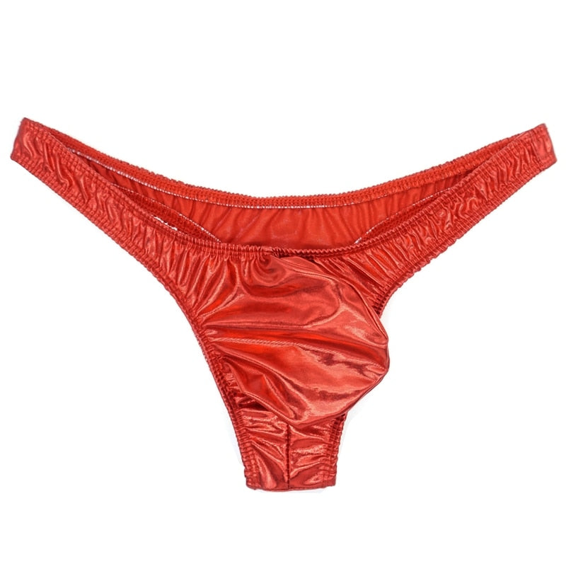 Slick Thong Sexy  Patent Leather Underpants Pouch Thong G-String