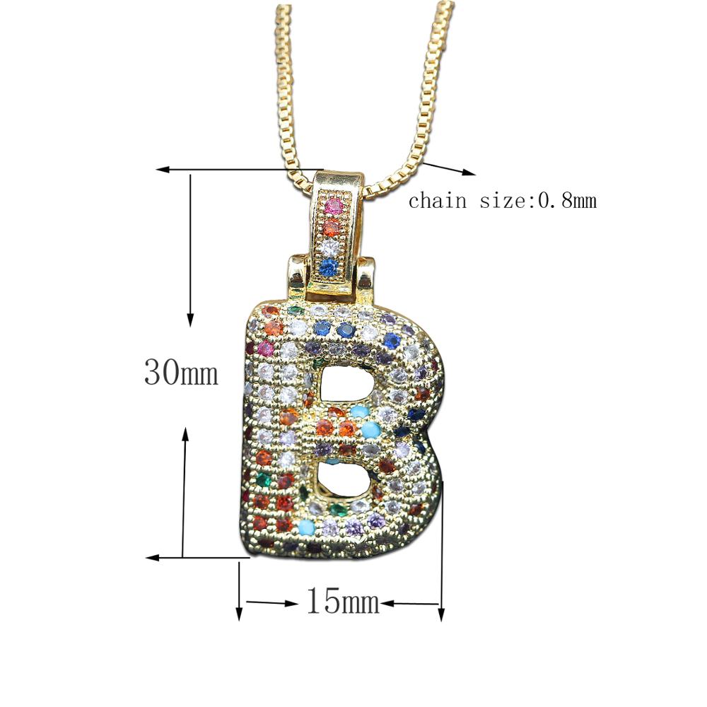 AAA Cubic Zirconia Bubble Initial Letter Pendant Necklace