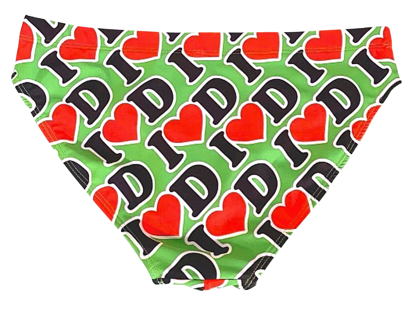 I Heart D all over print swim brief