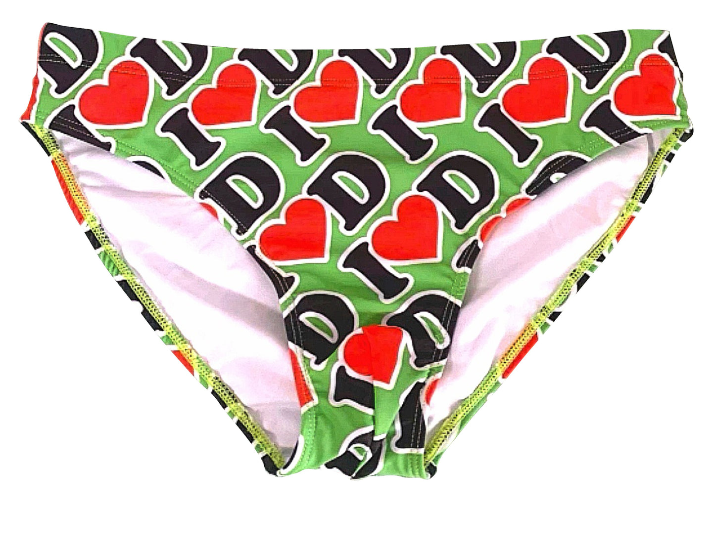 I Heart D all over print swim brief