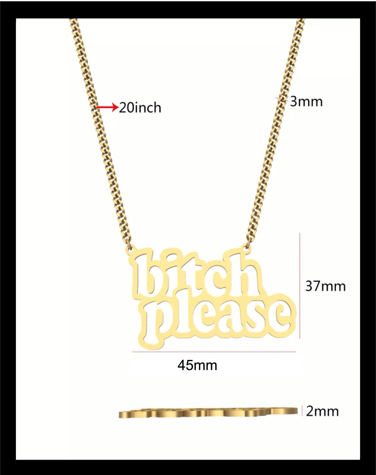 B*tch Please gold necklace