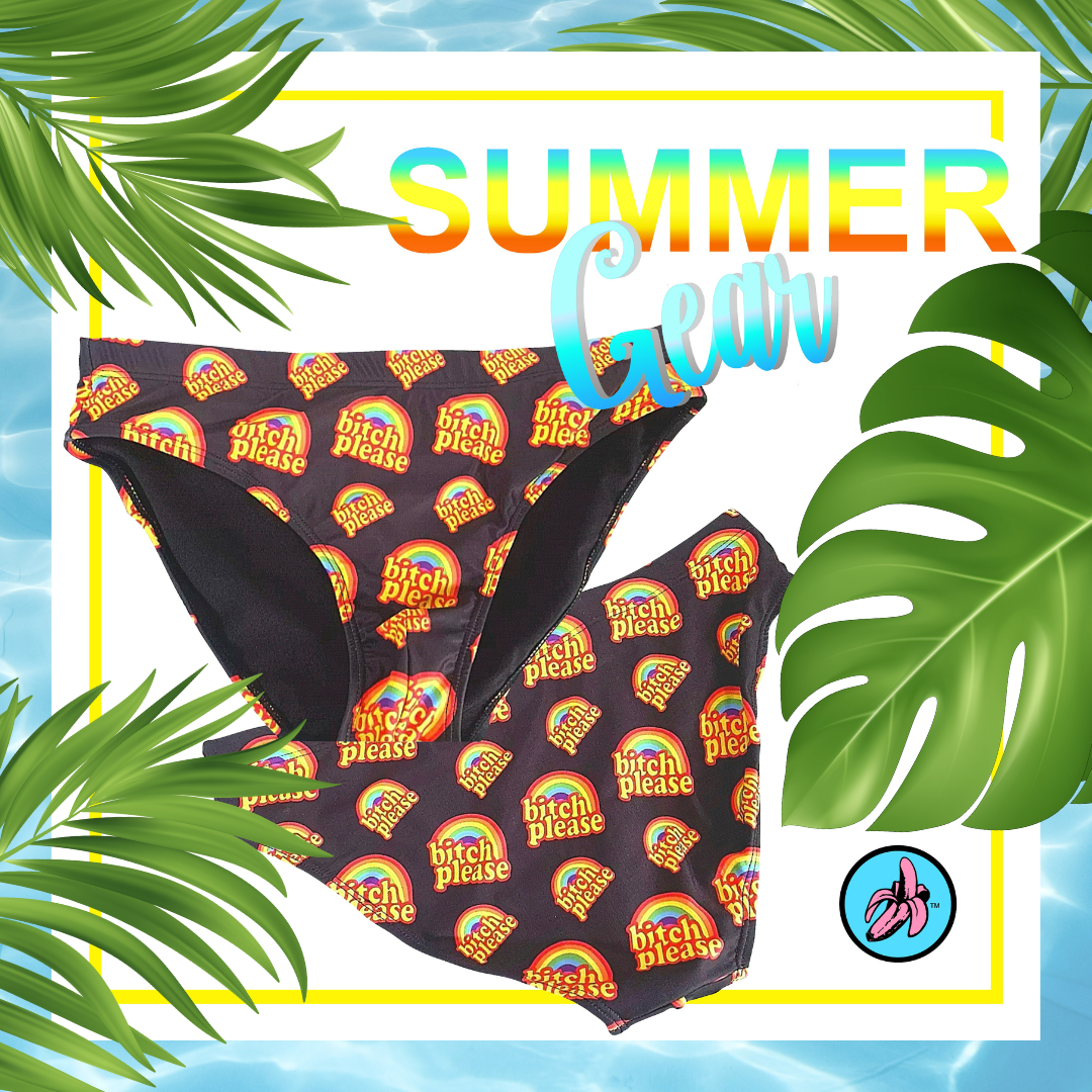 B*tch Please all over print swim brief