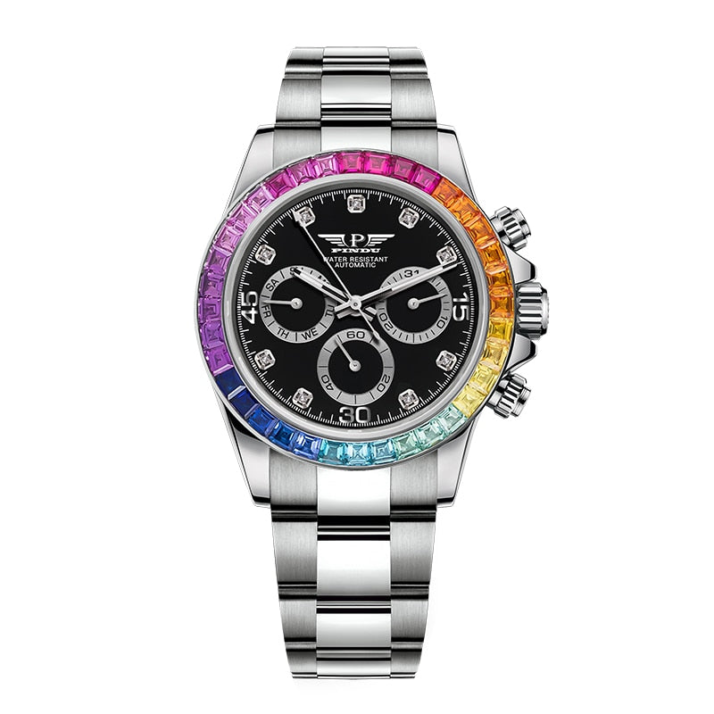 Rainbow Crystal Bezel Watch