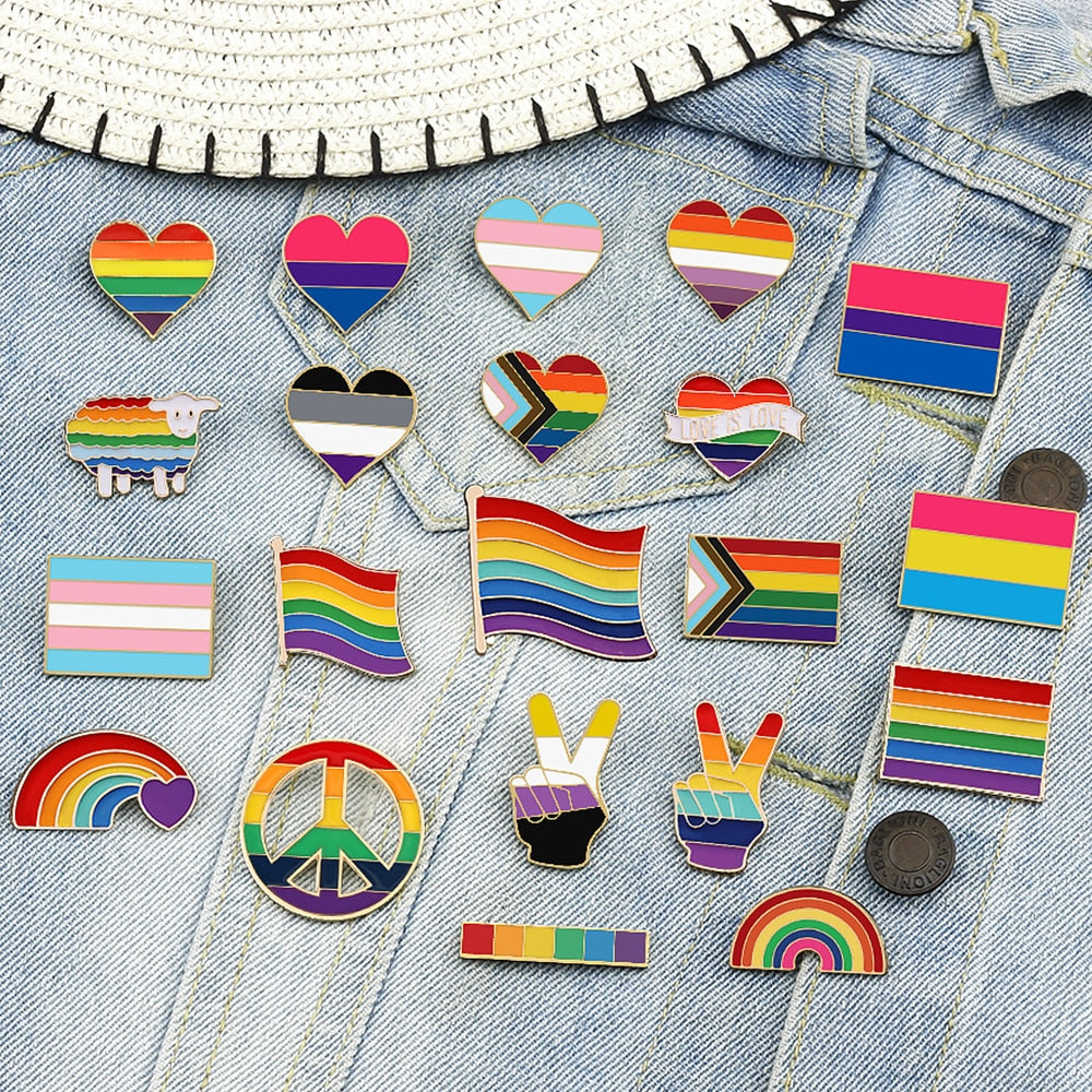 Rainbow LGBTQ Custom Enamel Pins Pride Lesbian Gay Brooch Pansexual Asexual Bisexual Transgender