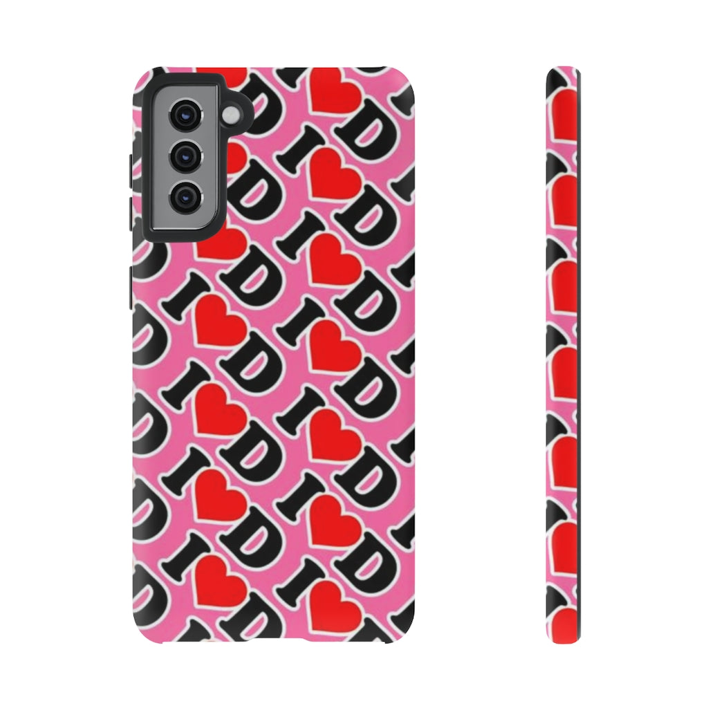 I Heart D all over print Tough Cases PINK