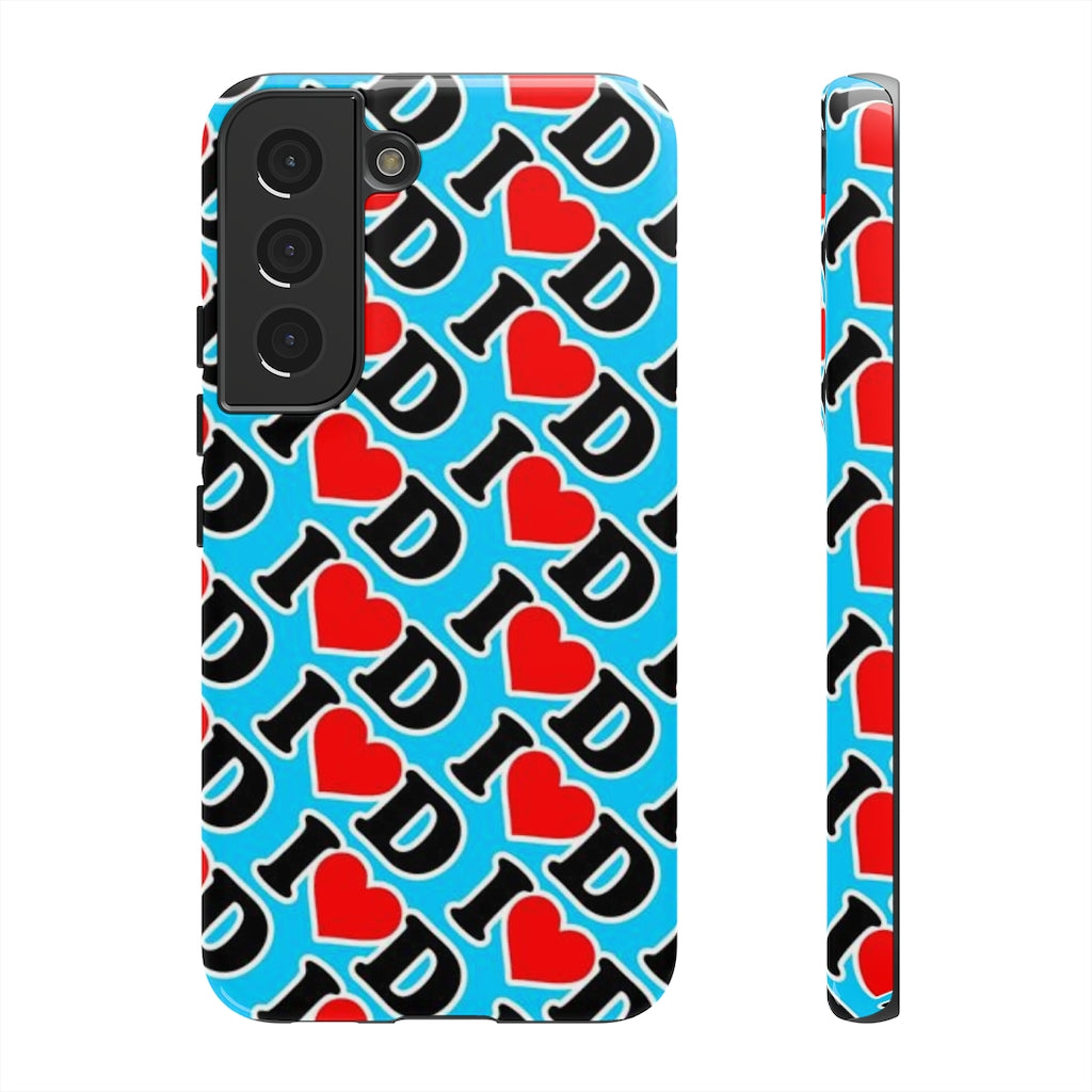 I Heart D all over print Tough Cases BLUE