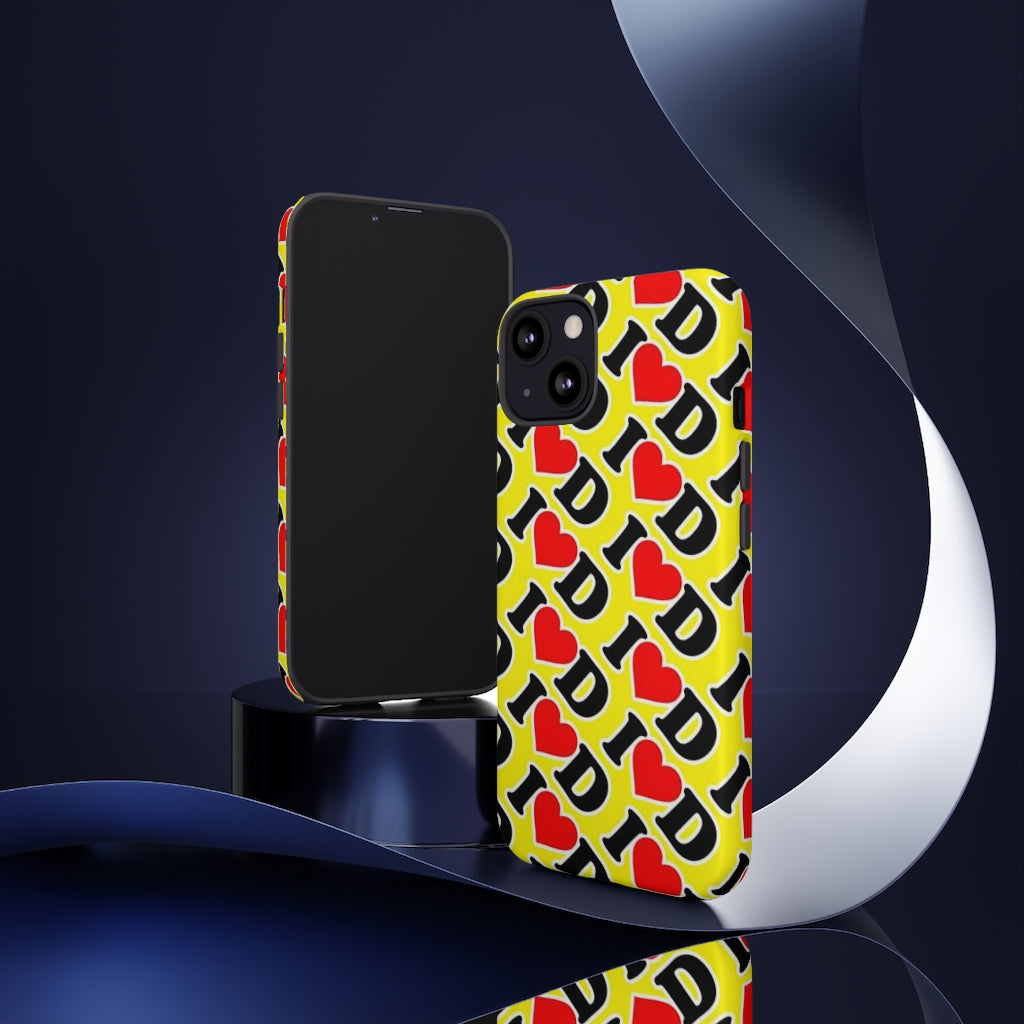 I Heart D all over print Tough Cases YELLOW