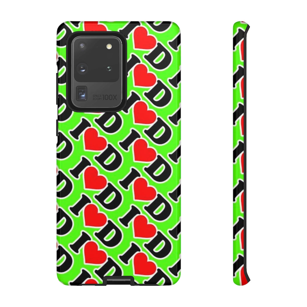 I Heart D all over print Tough Cases GREEN