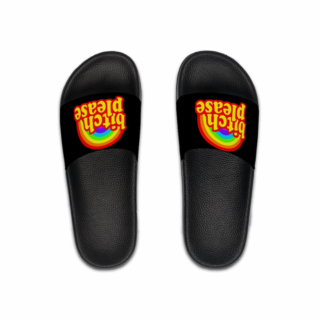 B*tch Please Men's Slide Sandals BLACK