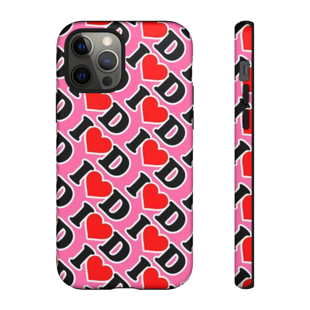 I Heart D all over print Tough Cases PINK