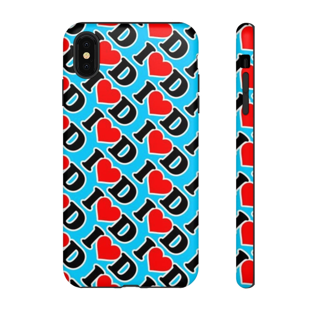 I Heart D all over print Tough Cases BLUE