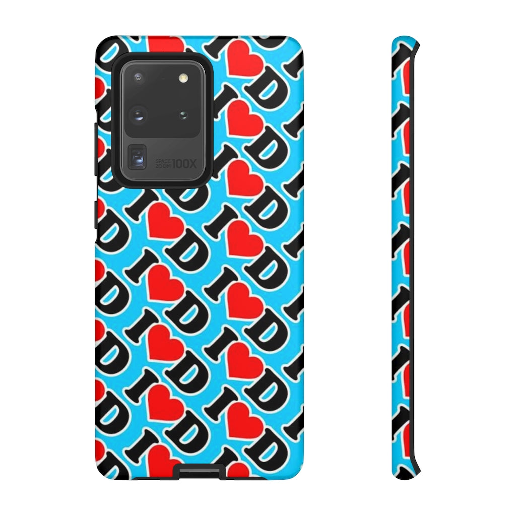 I Heart D all over print Tough Cases BLUE