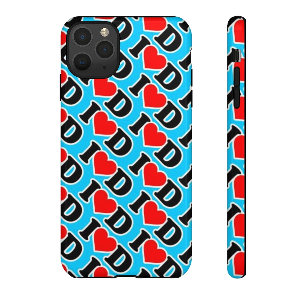 I Heart D all over print Tough Cases BLUE