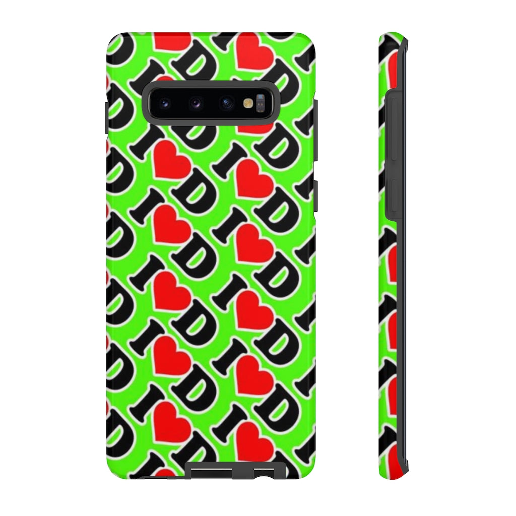 I Heart D all over print Tough Cases GREEN