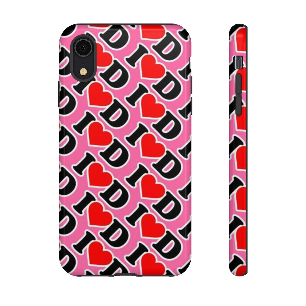 I Heart D all over print Tough Cases PINK