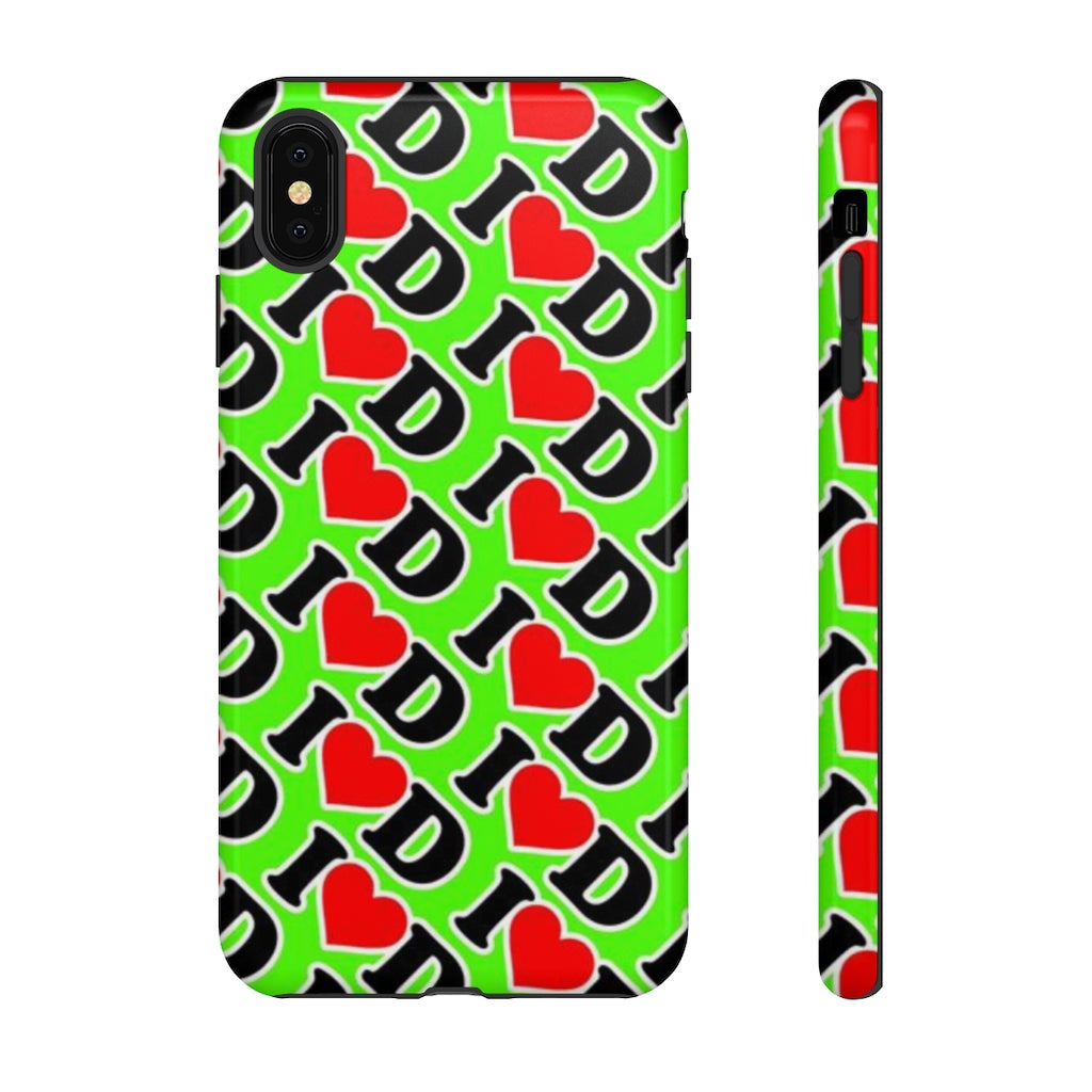 I Heart D all over print Tough Cases GREEN