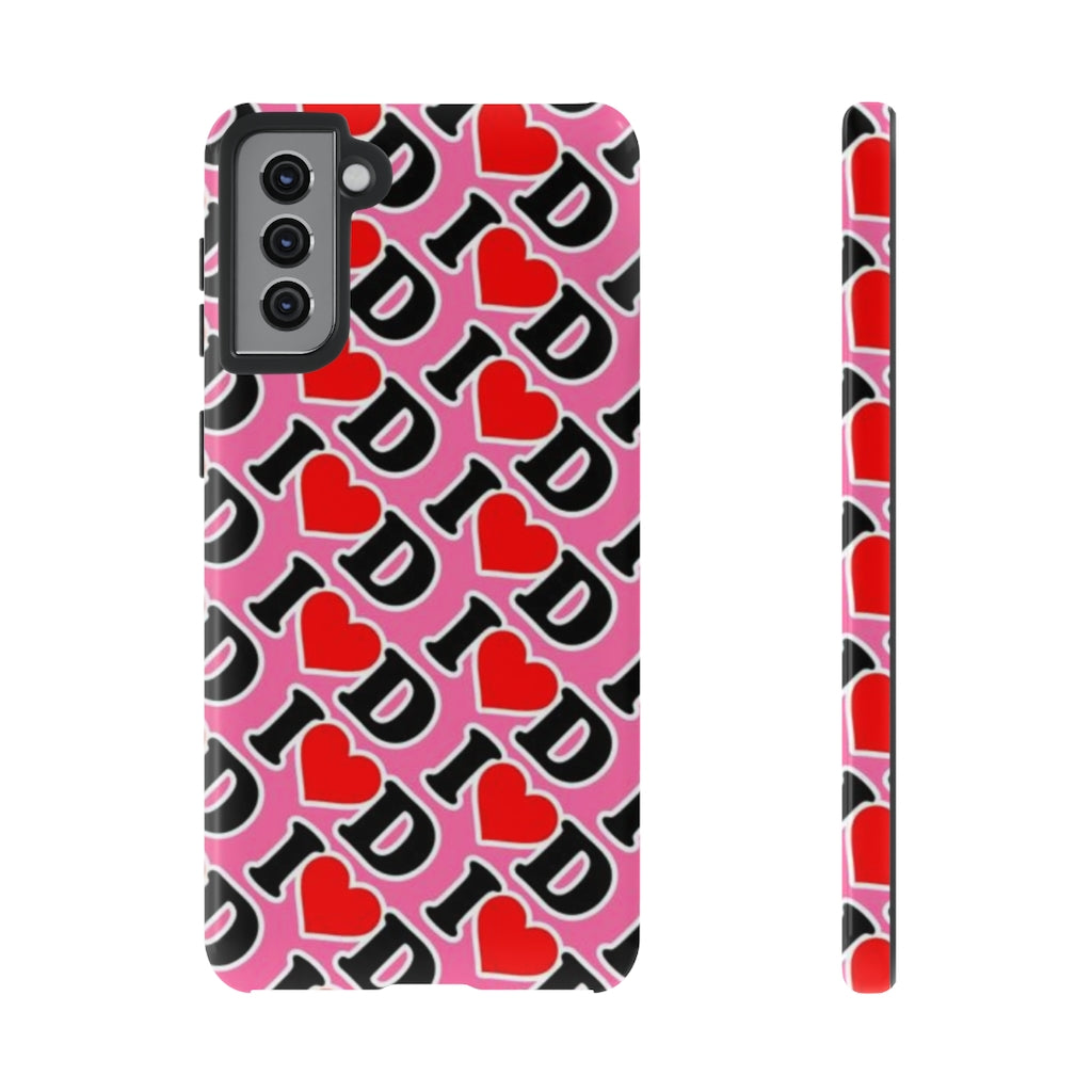 I Heart D all over print Tough Cases PINK