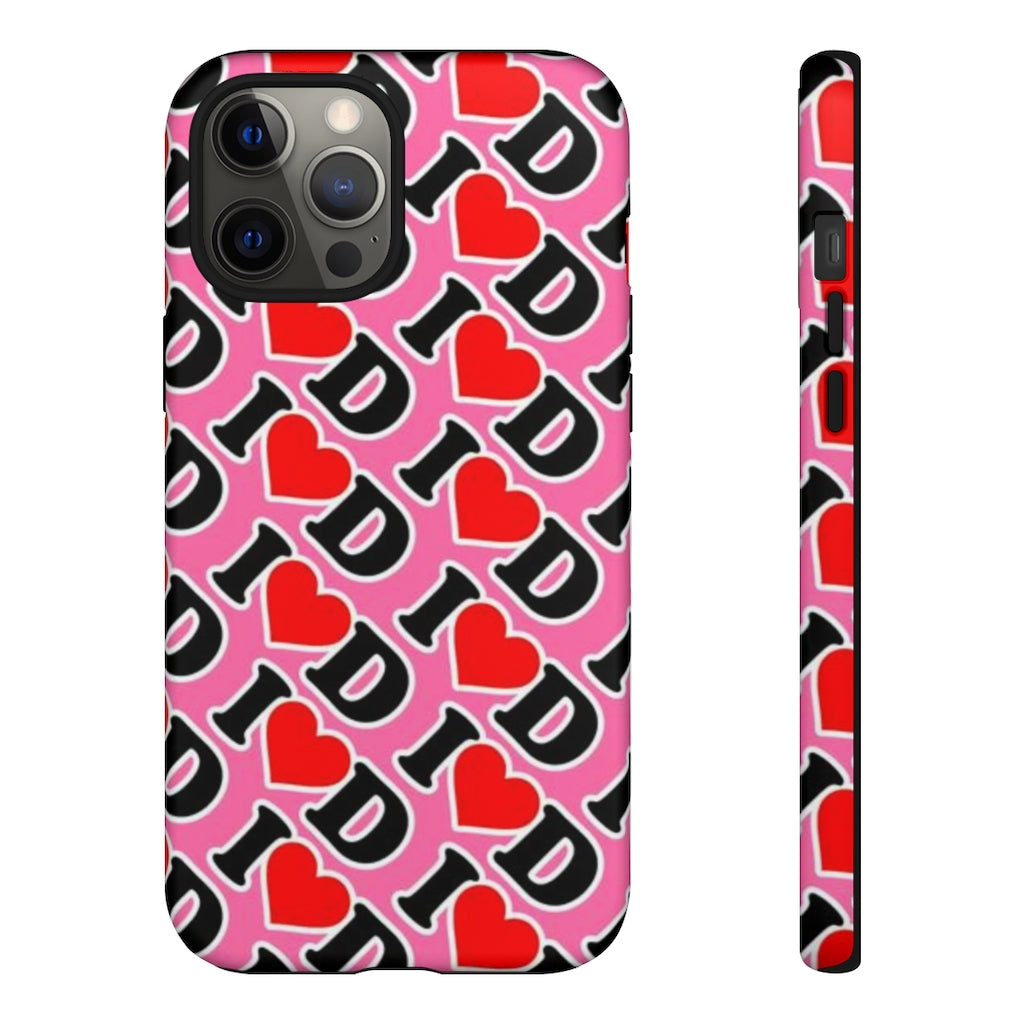 I Heart D all over print Tough Cases PINK