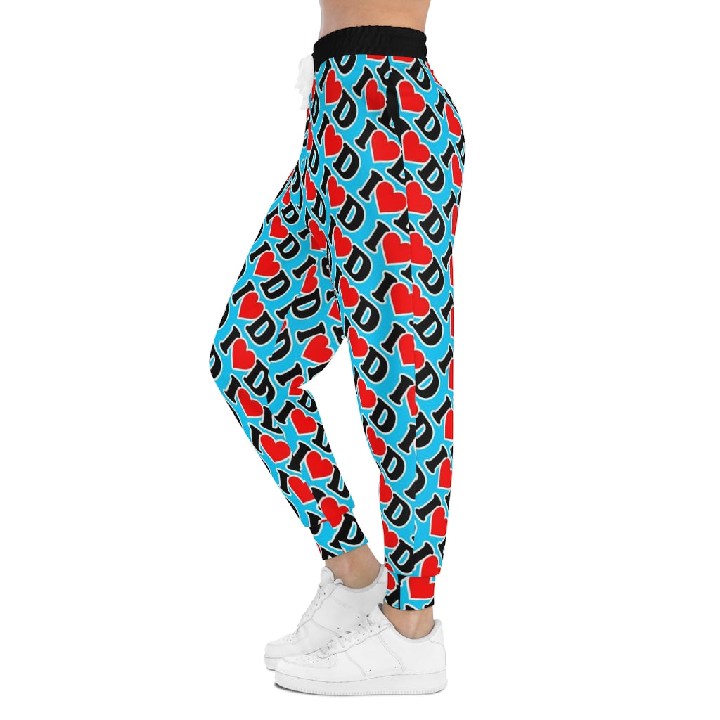 I Heart D Athletic Joggers (AOP) BLUE