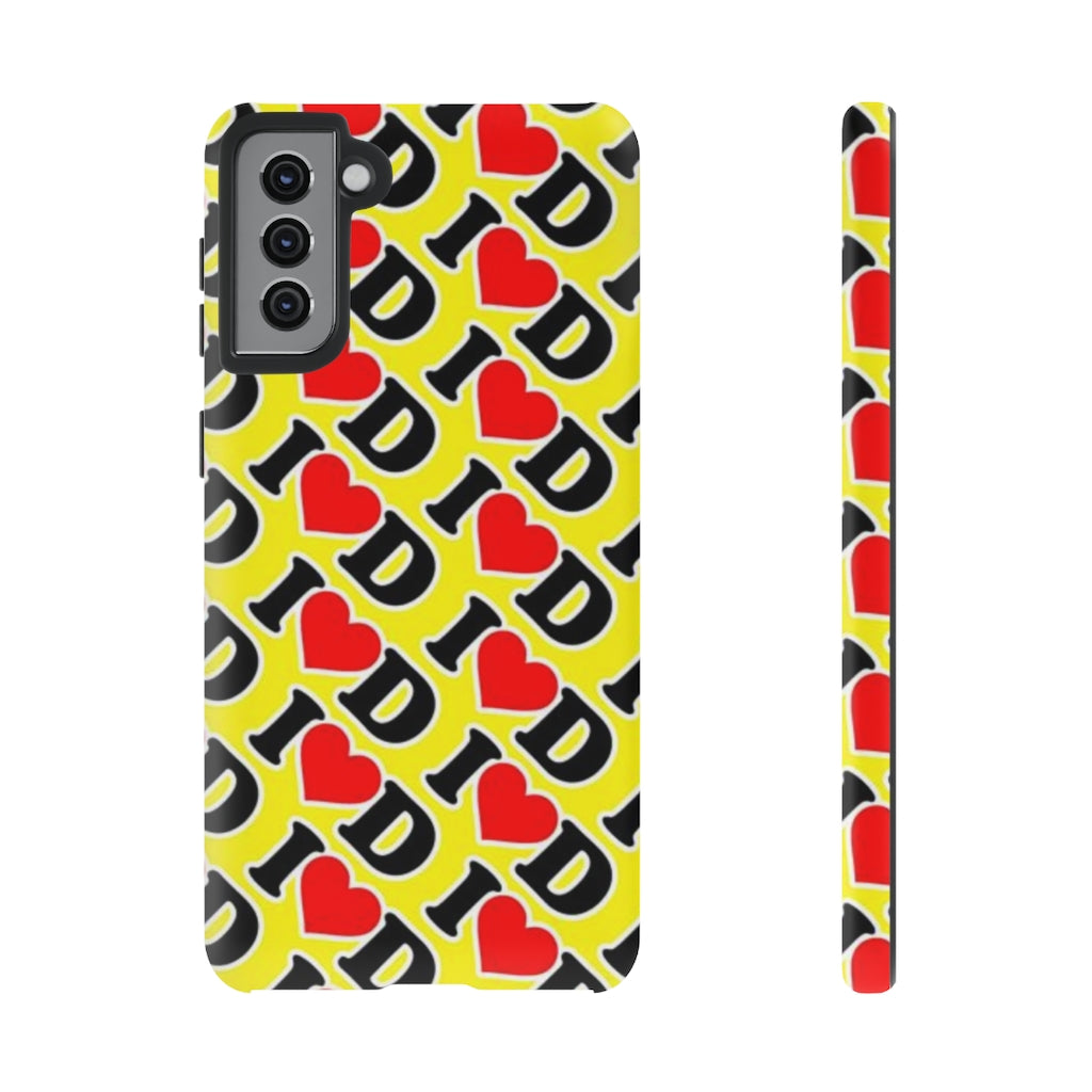 I Heart D all over print Tough Cases YELLOW