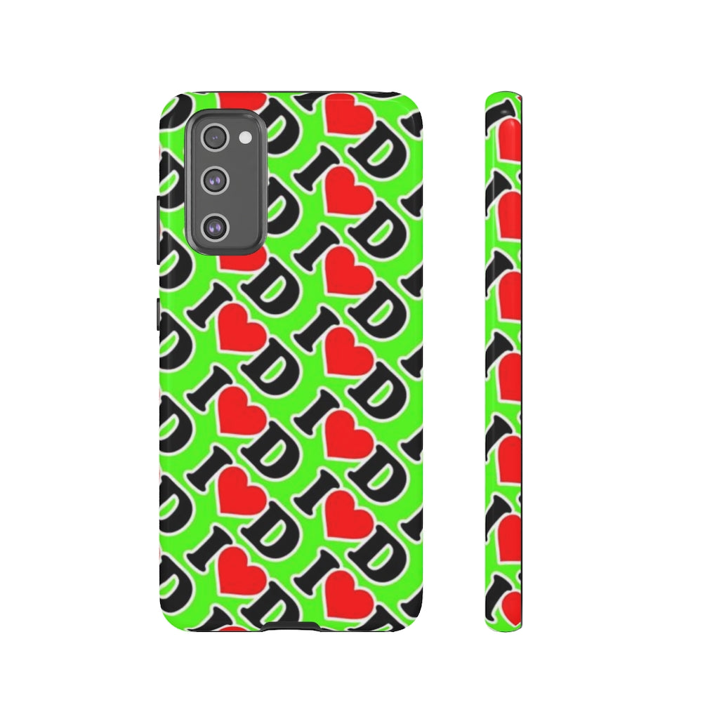 I Heart D all over print Tough Cases GREEN