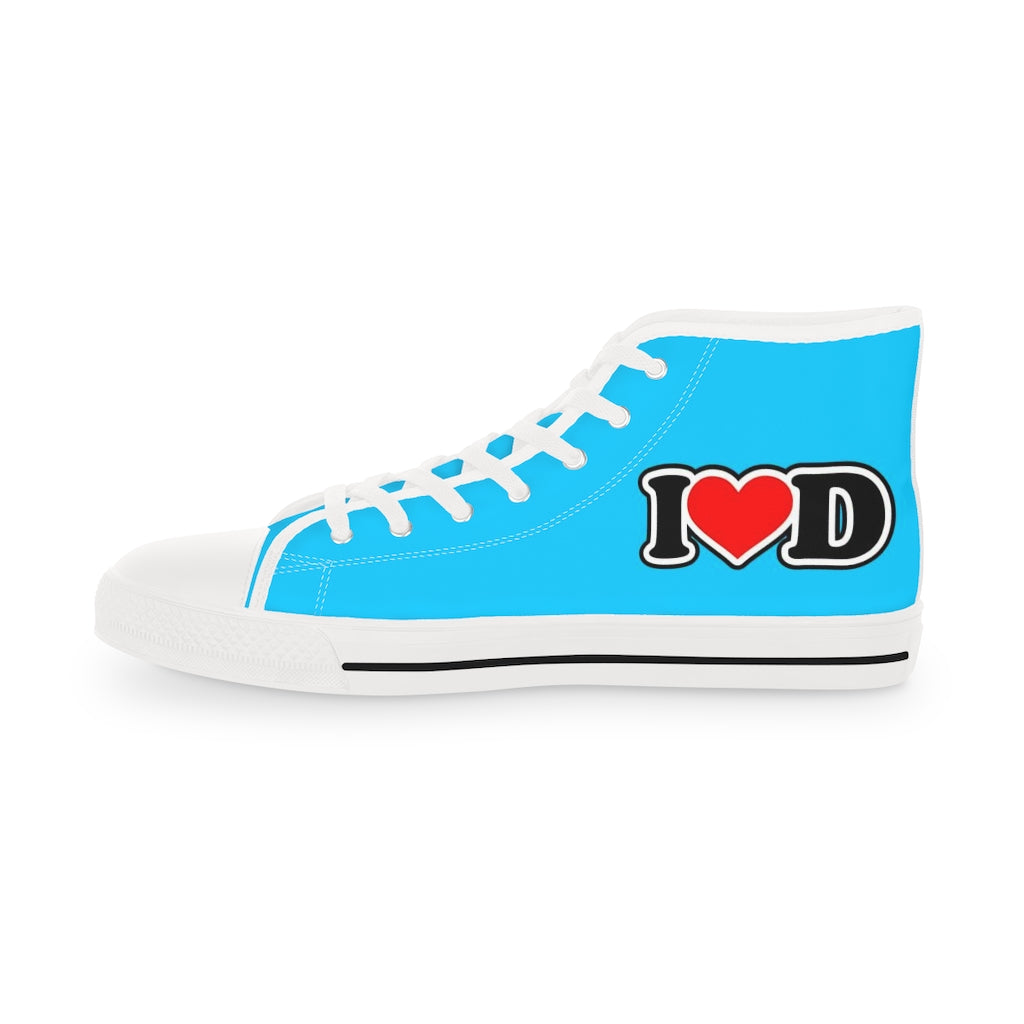 I Heart D Men's High Top Sneakers BLUE