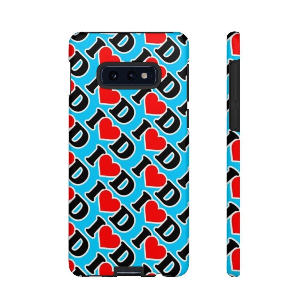 I Heart D all over print Tough Cases BLUE