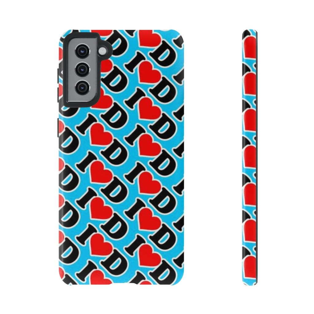 I Heart D all over print Tough Cases BLUE