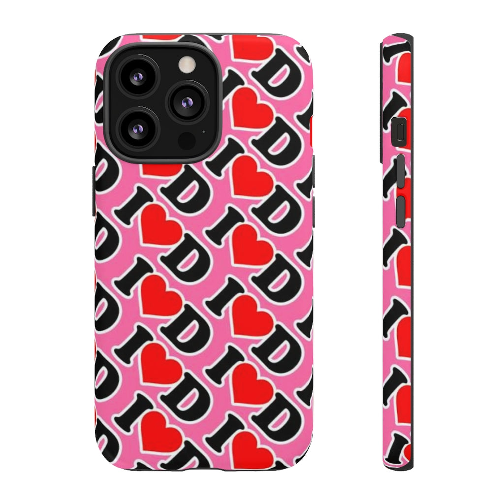 I Heart D all over print Tough Cases PINK