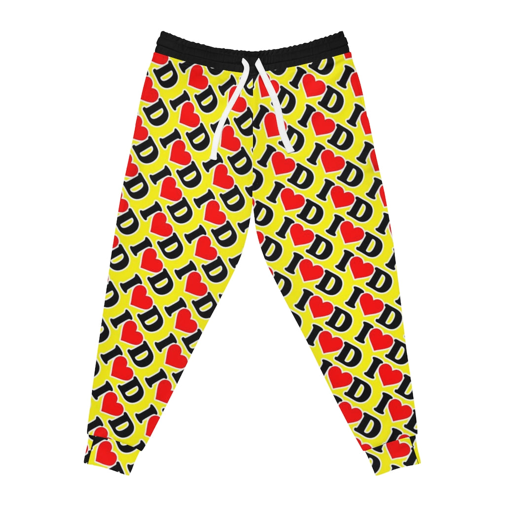 I Heart D all over print Athletic Joggers (AOP) YELLOW