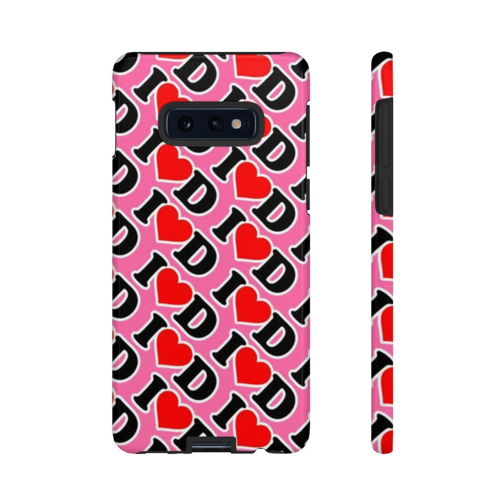 I Heart D all over print Tough Cases PINK