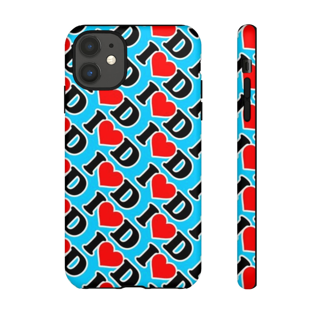 I Heart D all over print Tough Cases BLUE